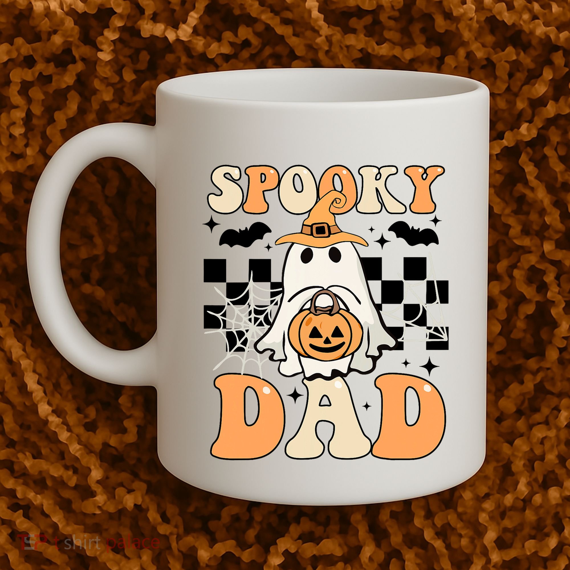 Cute Ghost Retro Spooky Season Halloween Spooky Dad Coffee Mug