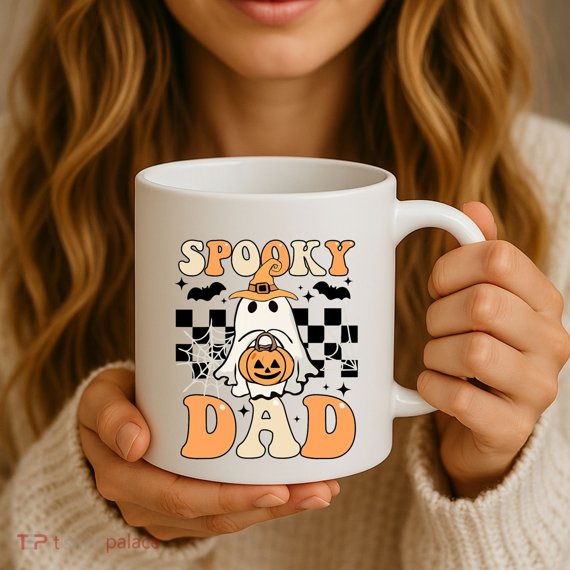 Cute Ghost Retro Spooky Season Halloween Spooky Dad Coffee Mug