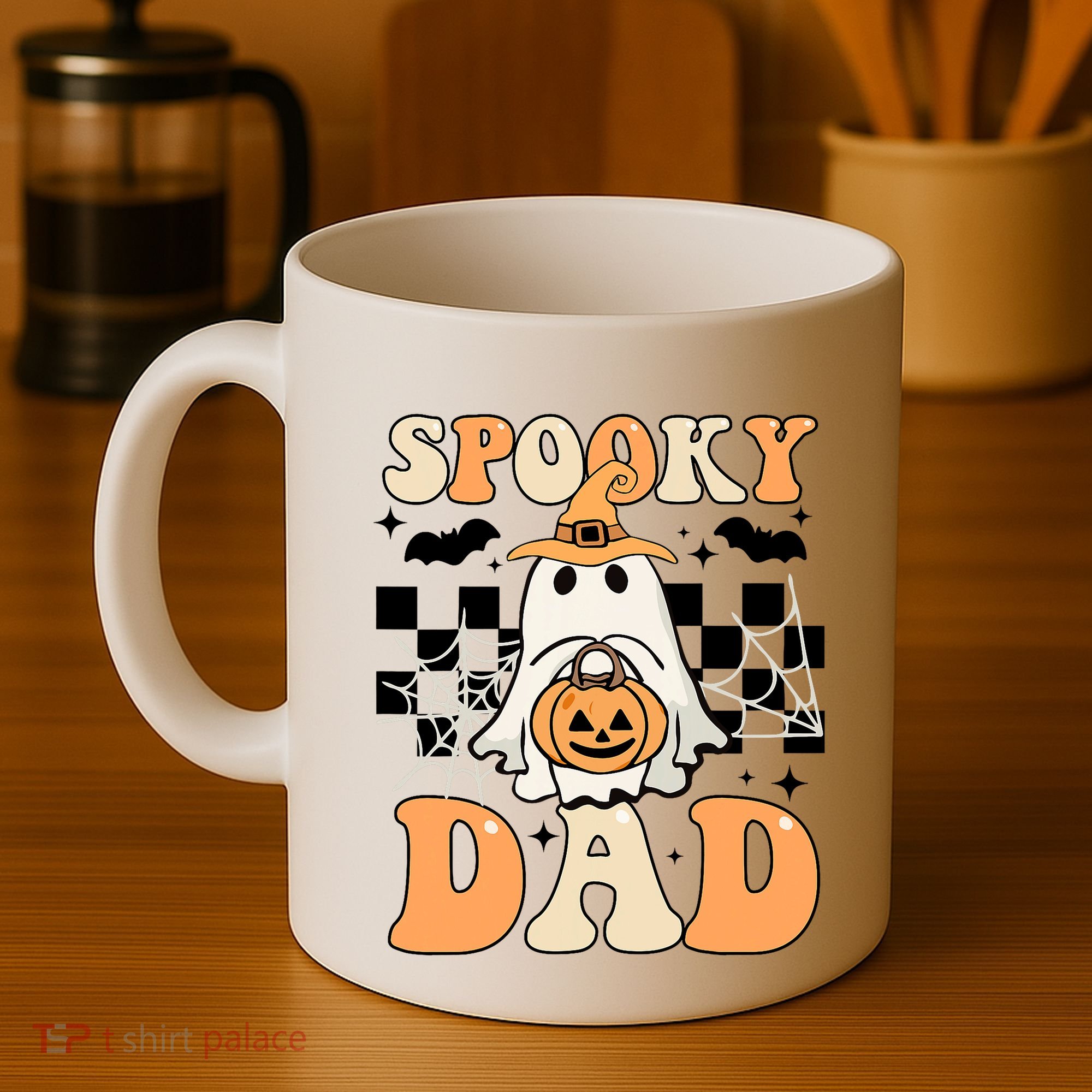 Cute Ghost Retro Spooky Season Halloween Spooky Dad Coffee Mug