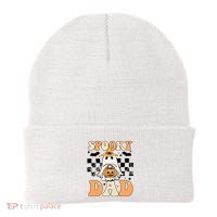 Cute Ghost Retro Spooky Season Halloween Spooky Dad Beanie thumb 0