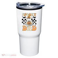Cute Ghost Retro Spooky Season Halloween Spooky Dad Tumbler thumb 0