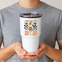 Cute Ghost Retro Spooky Season Halloween Spooky Dad Tumbler thumb 2