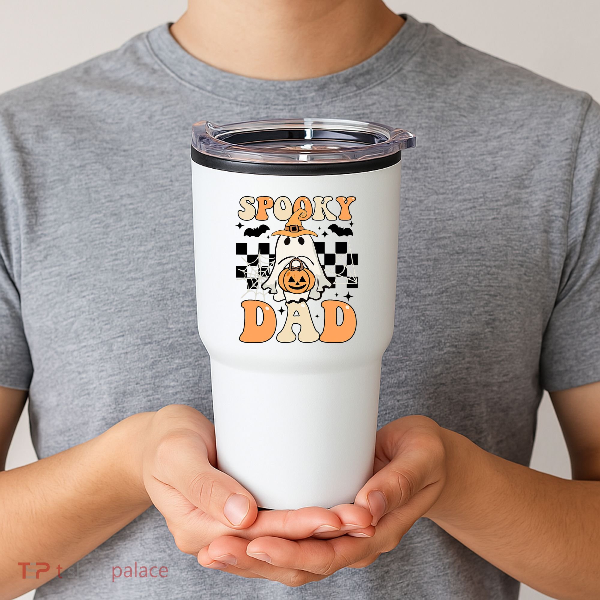 Cute Ghost Retro Spooky Season Halloween Spooky Dad Tumbler