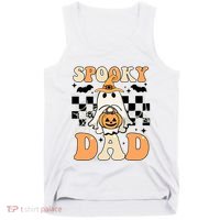 Cute Ghost Retro Spooky Season Halloween Spooky Dad Tank Top thumb 0