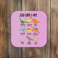 Cute God Says I Am Dinosaur Lover Funny Christian Kids Coaster thumb 0