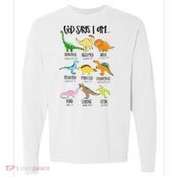 Cute God Says I Am Dinosaur Lover Funny Christian Kids Comfort Colors Heavyweight Long Sleeve T-Shirt thumb 0