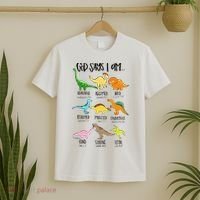 Cute God Says I Am Dinosaur Lover Funny Christian Kids T-Shirt thumb 2