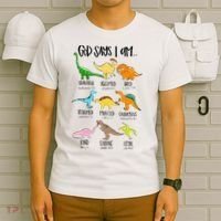 Cute God Says I Am Dinosaur Lover Funny Christian Kids T-Shirt thumb 6