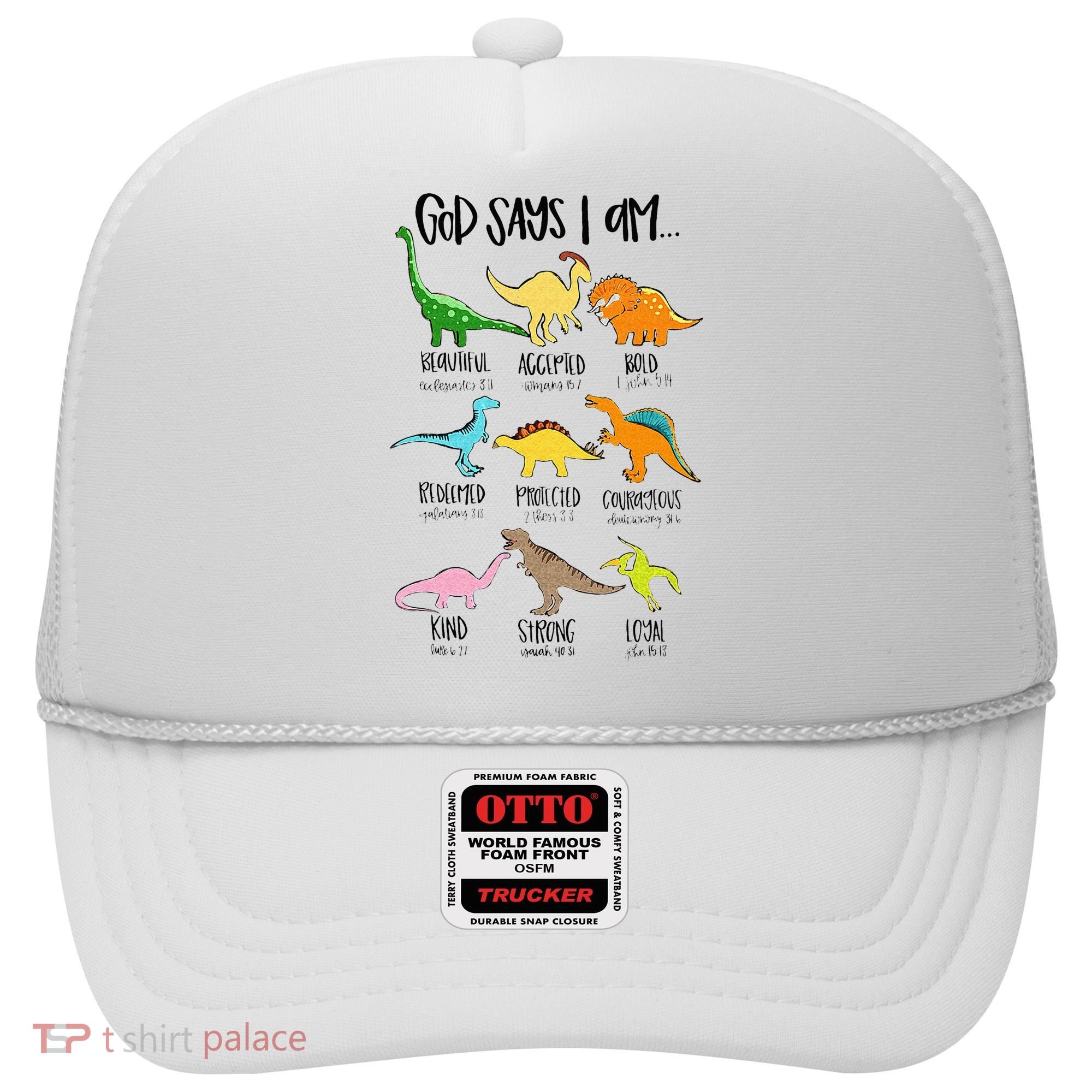 Cute God Says I Am Dinosaur Lover Funny Christian Kids Hat