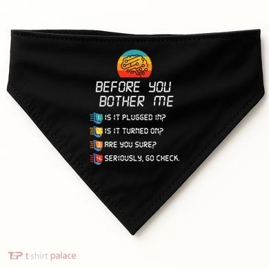 Computer Geek Sysadmin Gift Funny Tech Support Checklist Gift USA-Made Doggie Bandana