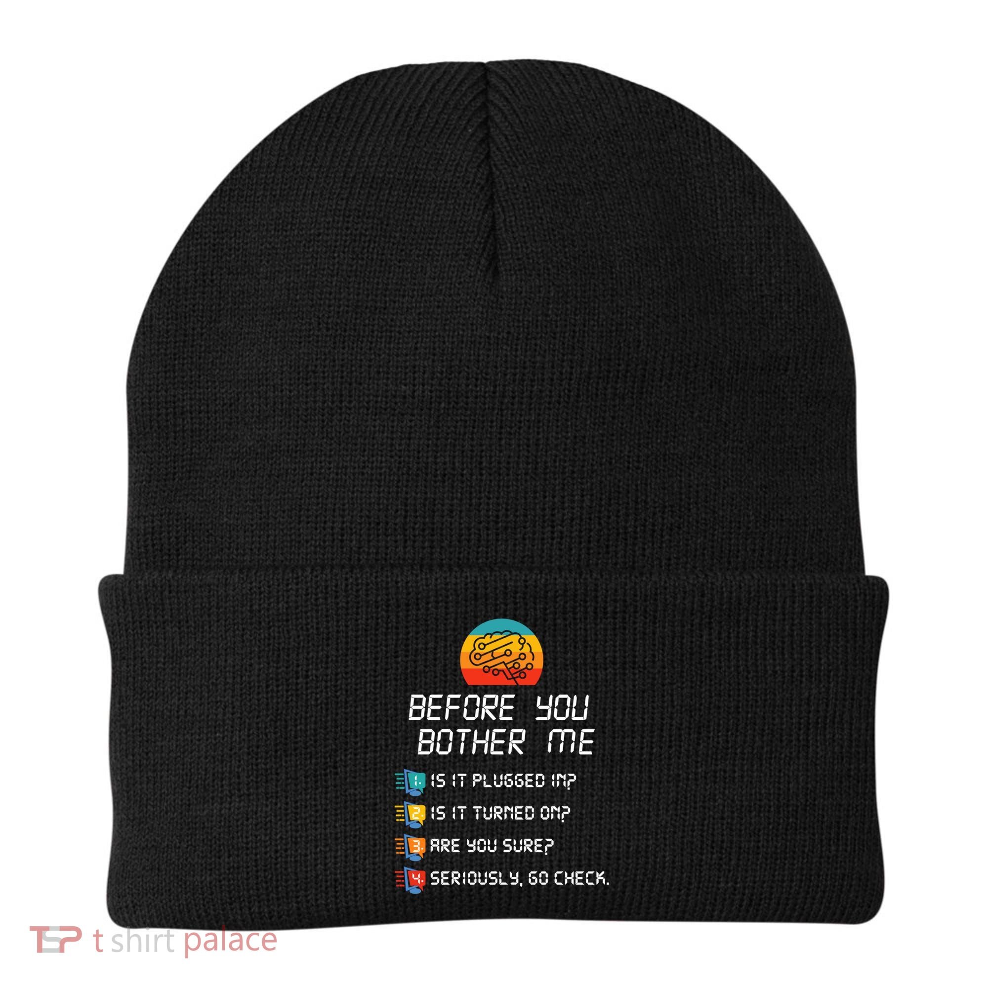 Computer Geek Sysadmin Gift Funny Tech Support Checklist Gift Beanie