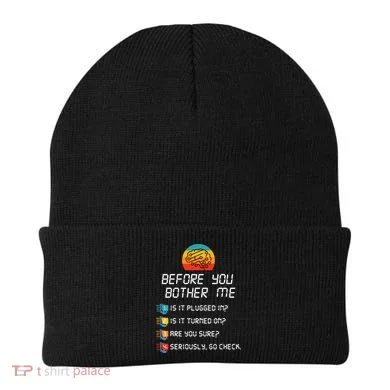 Computer Geek Sysadmin Gift Funny Tech Support Checklist Gift Beanie