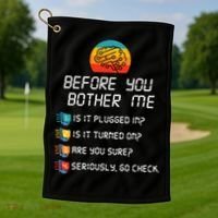 Computer Geek Sysadmin Gift Funny Tech Support Checklist Gift Golf Towel thumb 1