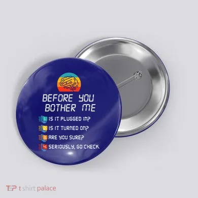 Computer Geek Sysadmin Gift Funny Tech Support Checklist Gift Button