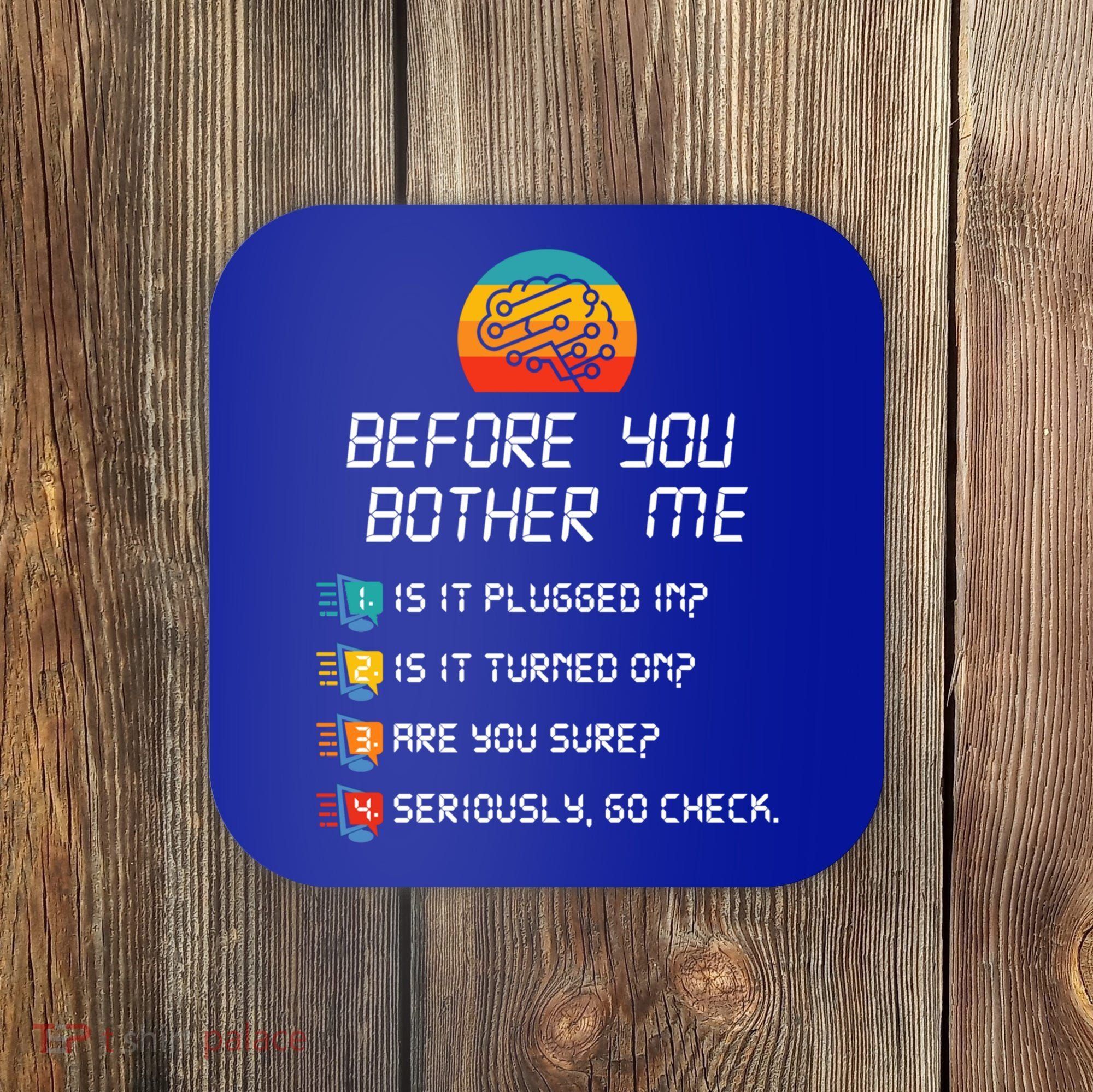 Computer Geek Sysadmin Gift Funny Tech Support Checklist Gift Coaster