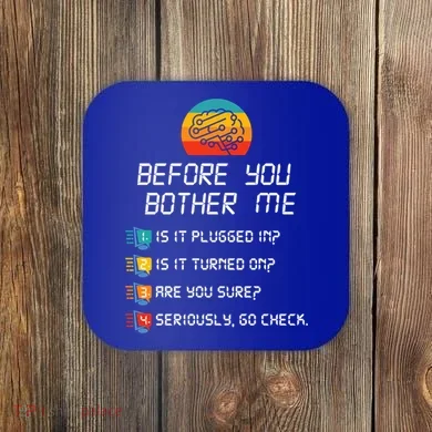 Computer Geek Sysadmin Gift Funny Tech Support Checklist Gift Coaster