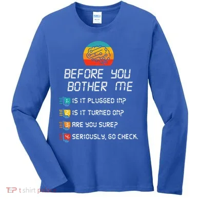 Computer Geek Sysadmin Gift Funny Tech Support Checklist Gift Women's Long Sleeve Shirt