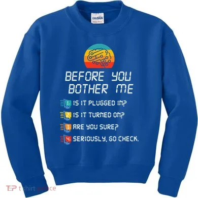 Computer Geek Sysadmin Gift Funny Tech Support Checklist Gift Kids Sweatshirt