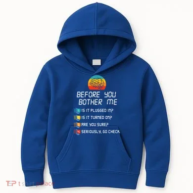 Computer Geek Sysadmin Gift Funny Tech Support Checklist Gift Kids Hoodie