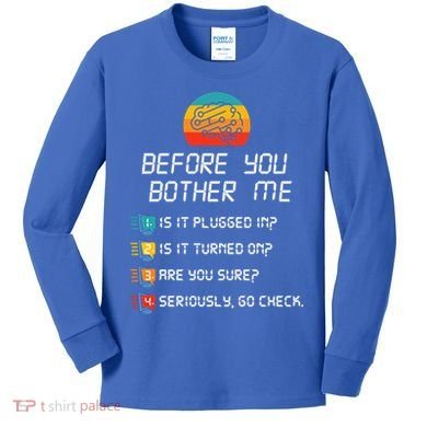 Computer Geek Sysadmin Gift Funny Tech Support Checklist Gift Kids Long Sleeve Shirt