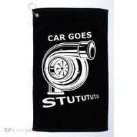 Car Goes Stutututu Car Guy Turbo Mechanic Gearhead Funny Golf Towel thumb 0