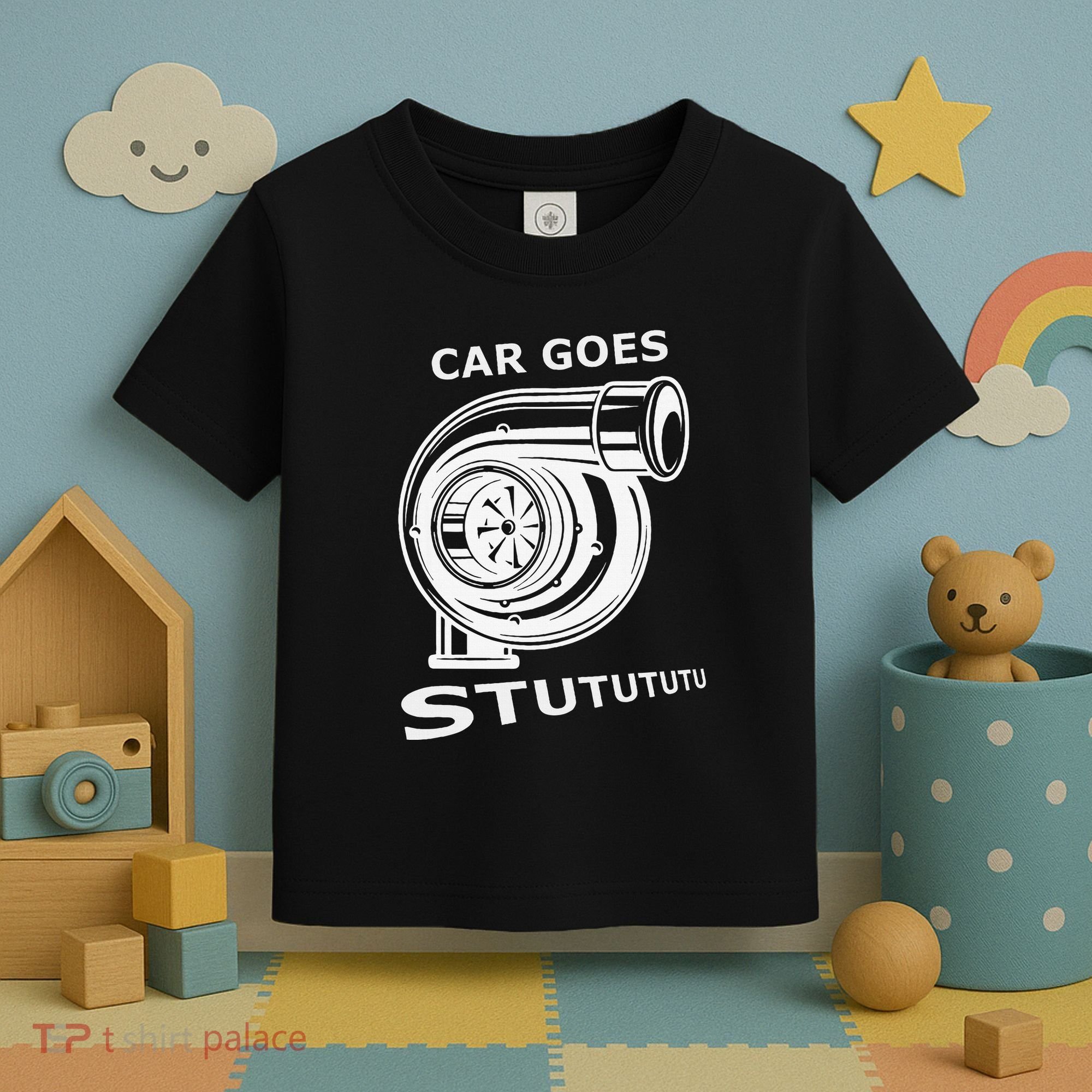 Car Goes Stutututu Car Guy Turbo Mechanic Gearhead Funny Toddler T-Shirt