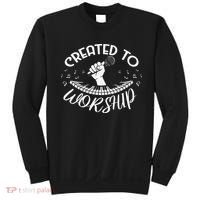Christian Guitarist Shirt Created To Worship Musician Sweatshirt thumb 0