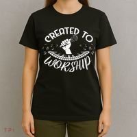 Christian Guitarist Shirt Created To Worship Musician T-Shirt thumb 4