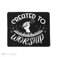 Christian Guitarist Shirt Created To Worship Musician Mousepad thumb 0