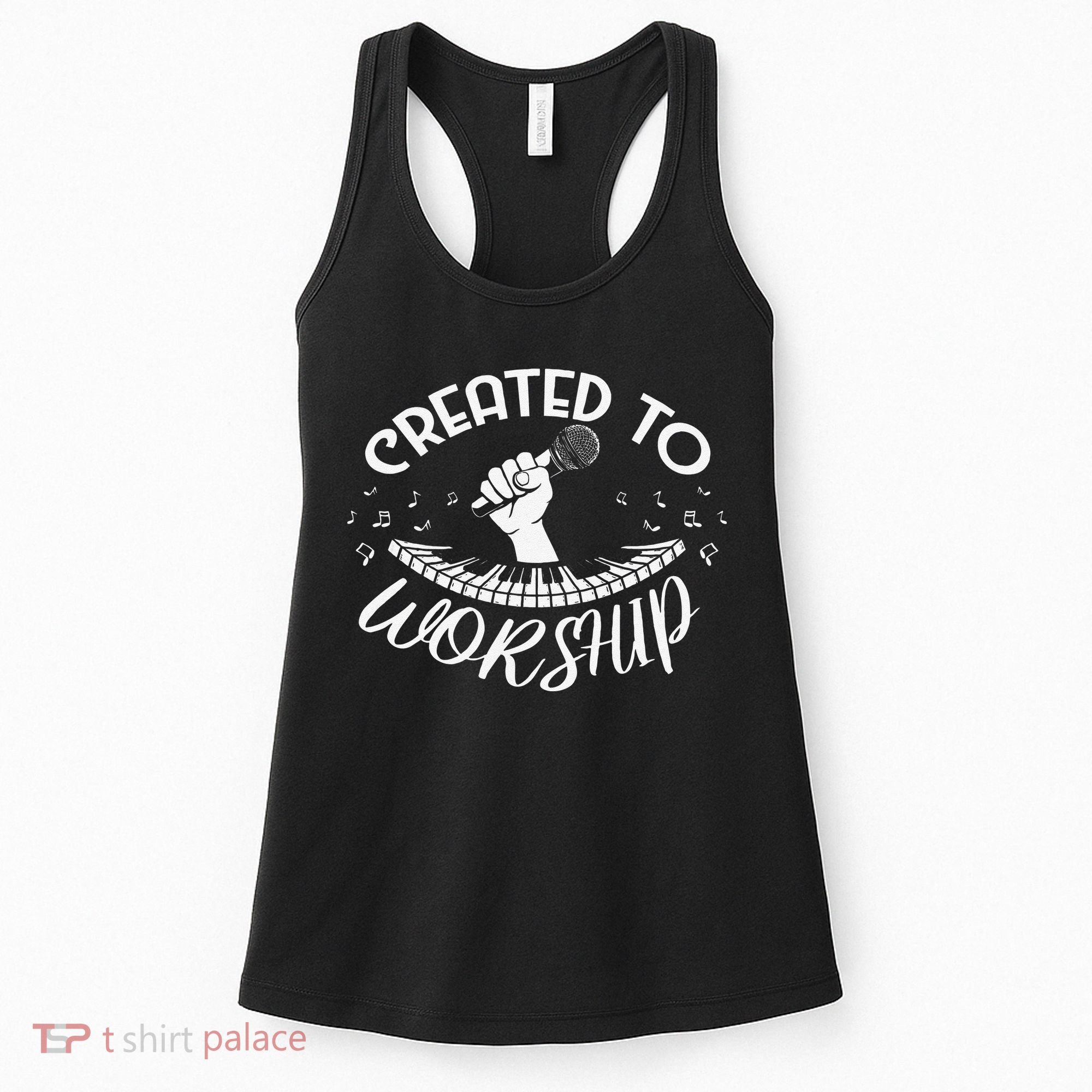 Christian Guitarist Shirt Created To Worship Musician Women's Tank Top