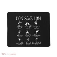 Christian God Says I Am Bible Verse Religious Ballet Dancer Mousepad thumb 0