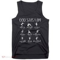 Christian God Says I Am Bible Verse Religious Ballet Dancer Tank Top thumb 0
