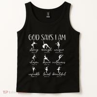 Christian God Says I Am Bible Verse Religious Ballet Dancer Tank Top thumb 2