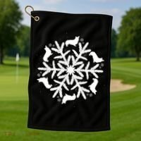 Corgi Gift Snowflake Pembroke Welsh Corgi Christmas Gift Golf Towel thumb 1