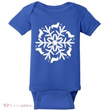 Corgi Gift Snowflake Pembroke Welsh Corgi Christmas Gift Baby Bodysuit