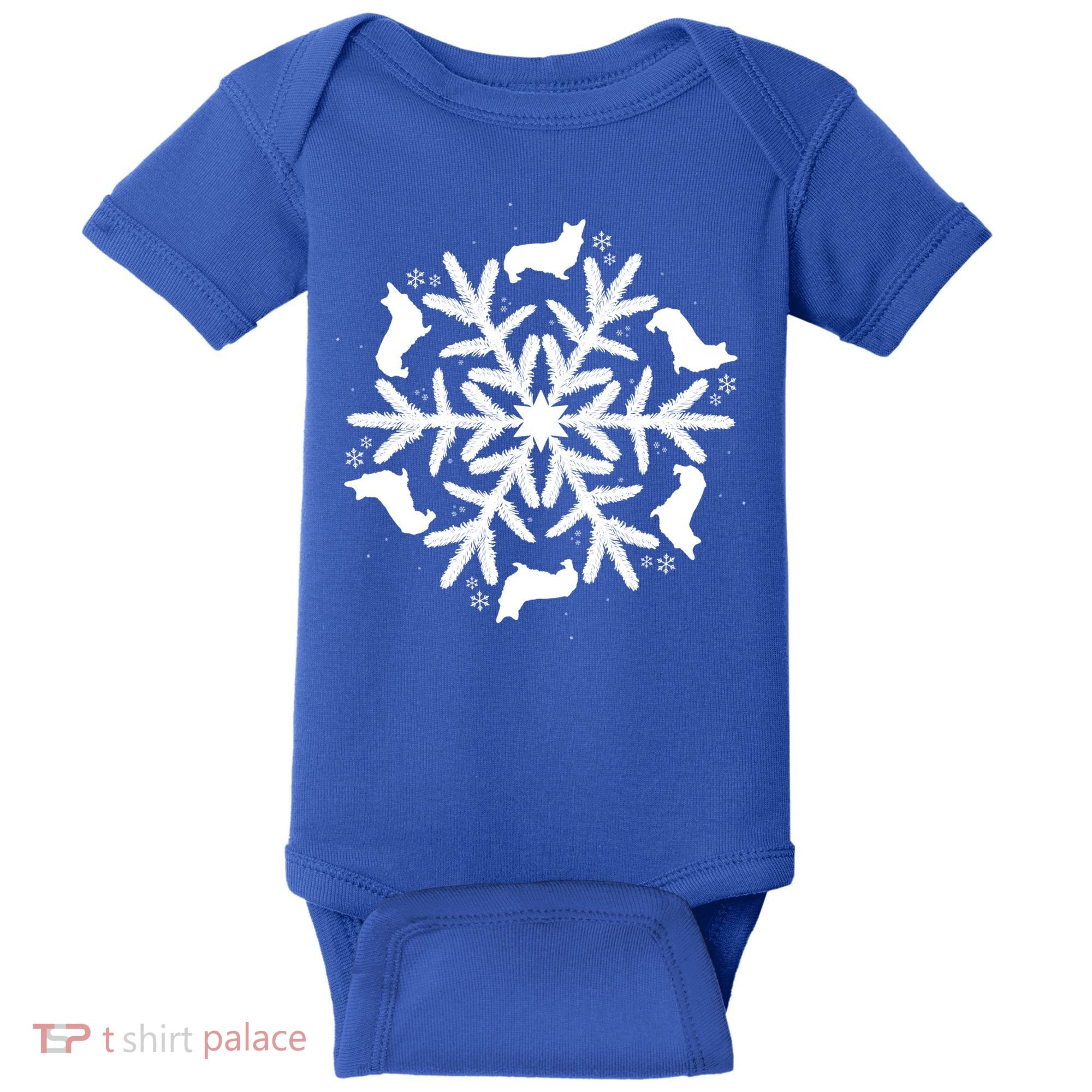 Corgi Gift Snowflake Pembroke Welsh Corgi Christmas Gift Baby Bodysuit