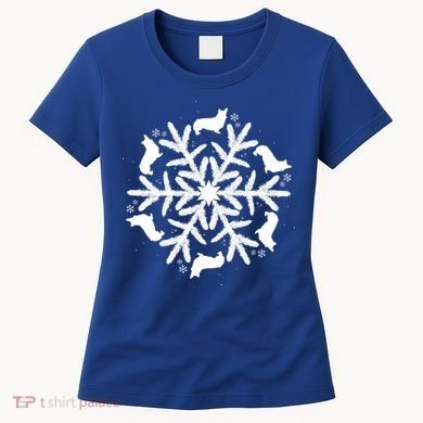 Corgi Gift Snowflake Pembroke Welsh Corgi Christmas Gift Women's T-Shirt