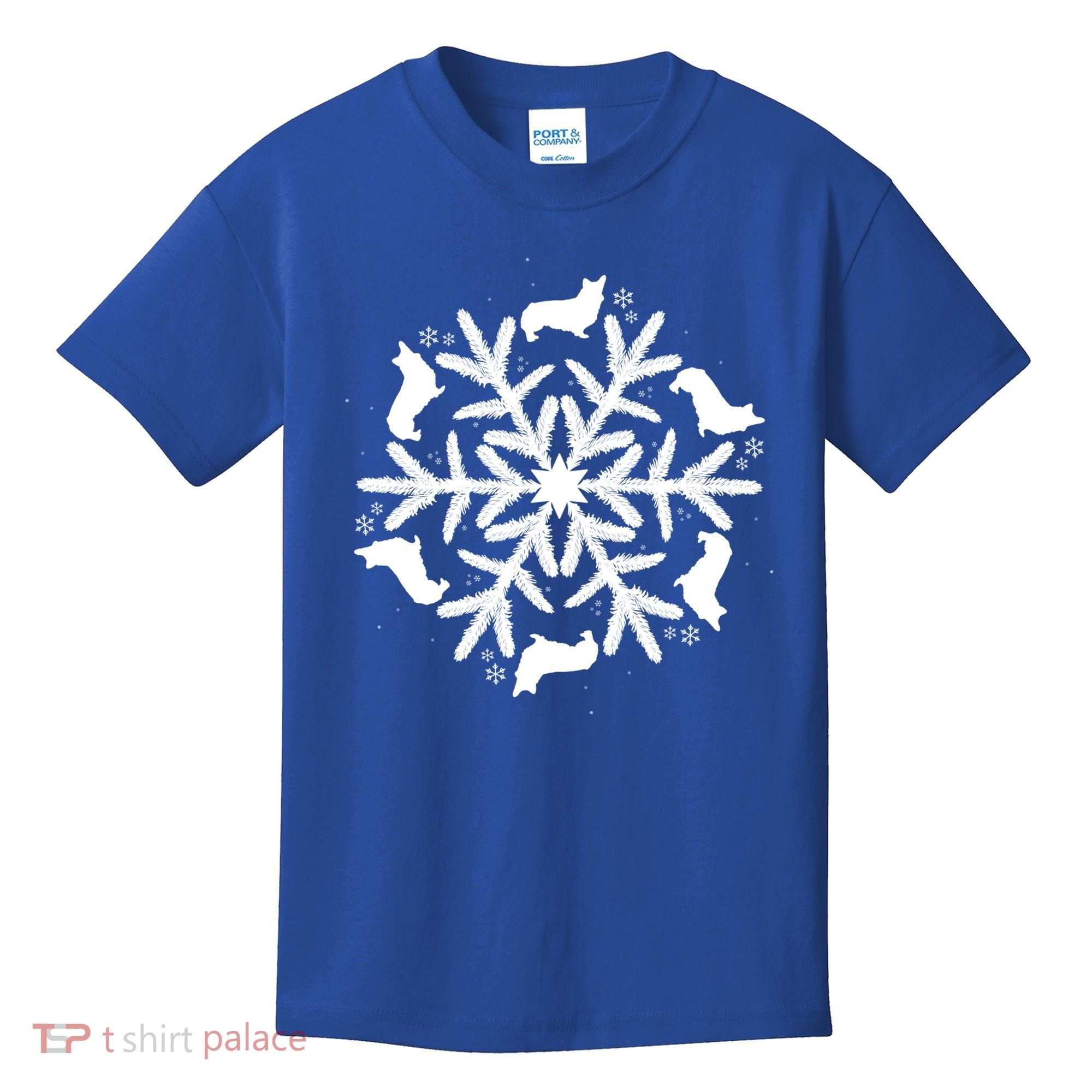 Corgi Gift Snowflake Pembroke Welsh Corgi Christmas Gift Kids T-Shirt