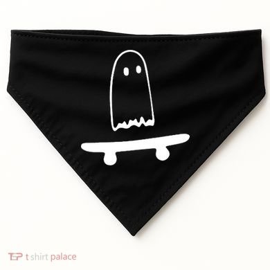 Cute Ghost Skateboard Funny USA-Made Doggie Bandana