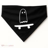 Cute Ghost Skateboard Funny USA-Made Doggie Bandana thumb 0