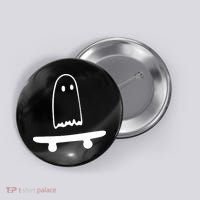 Cute Ghost Skateboard Funny Button thumb 0