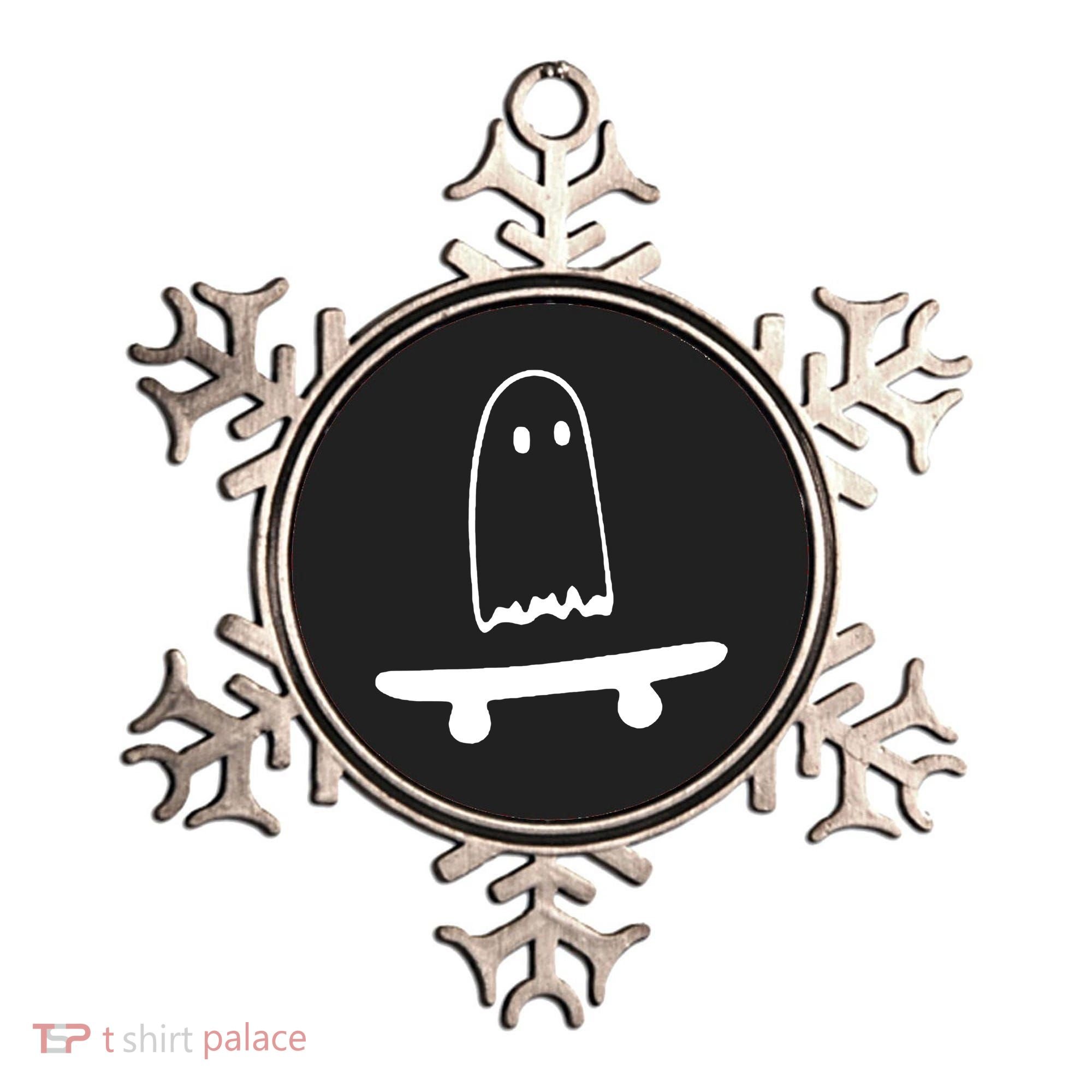 Cute Ghost Skateboard Funny Ornament
