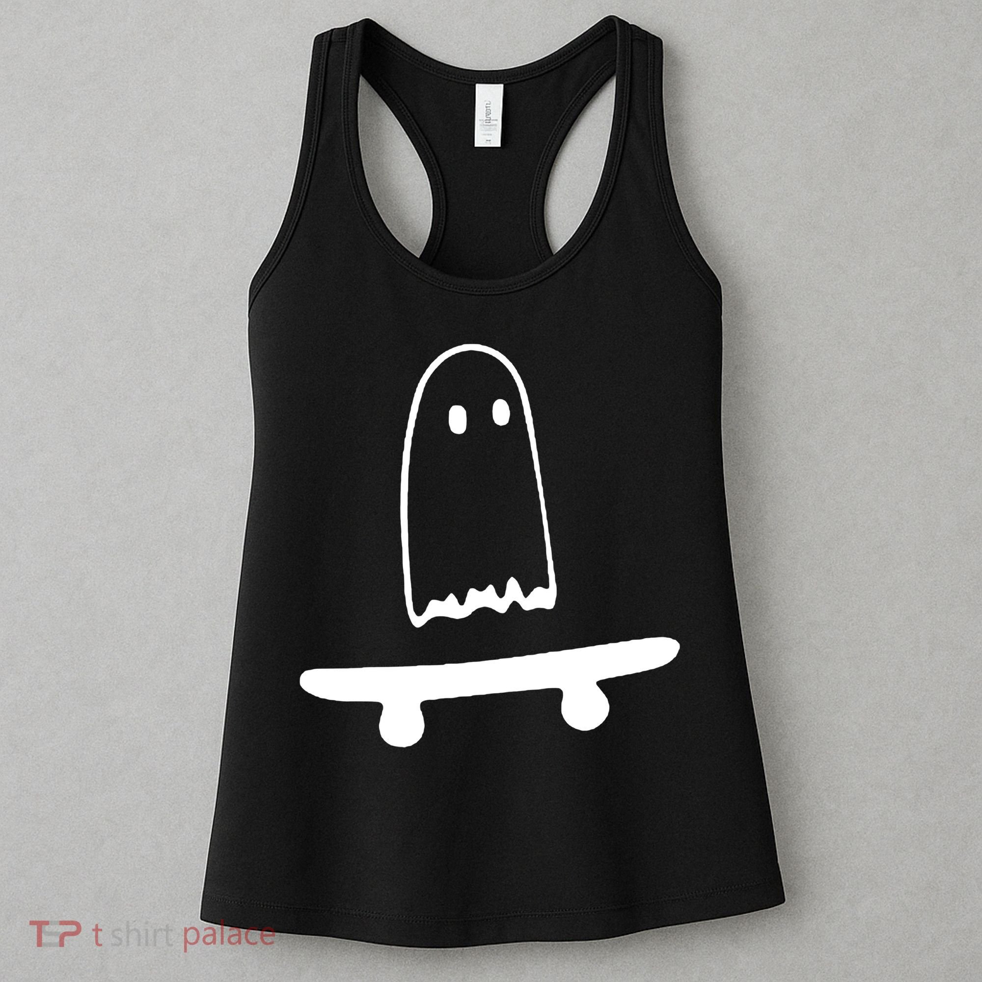Cute Ghost Skateboard Funny Women's Tank Top