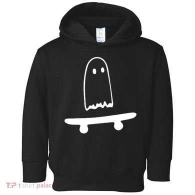 Cute Ghost Skateboard Funny Toddler Hoodie