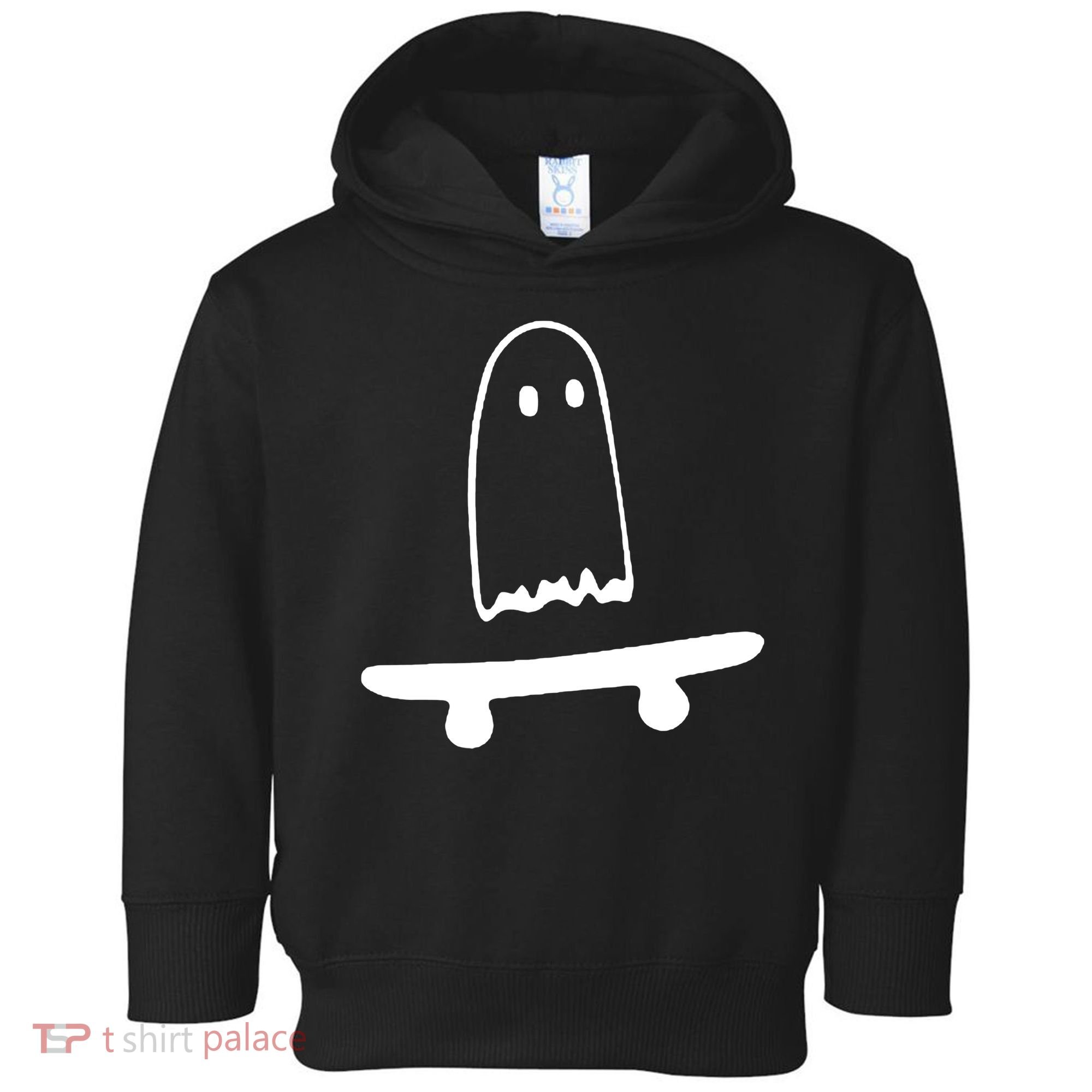 Cute Ghost Skateboard Funny Toddler Hoodie