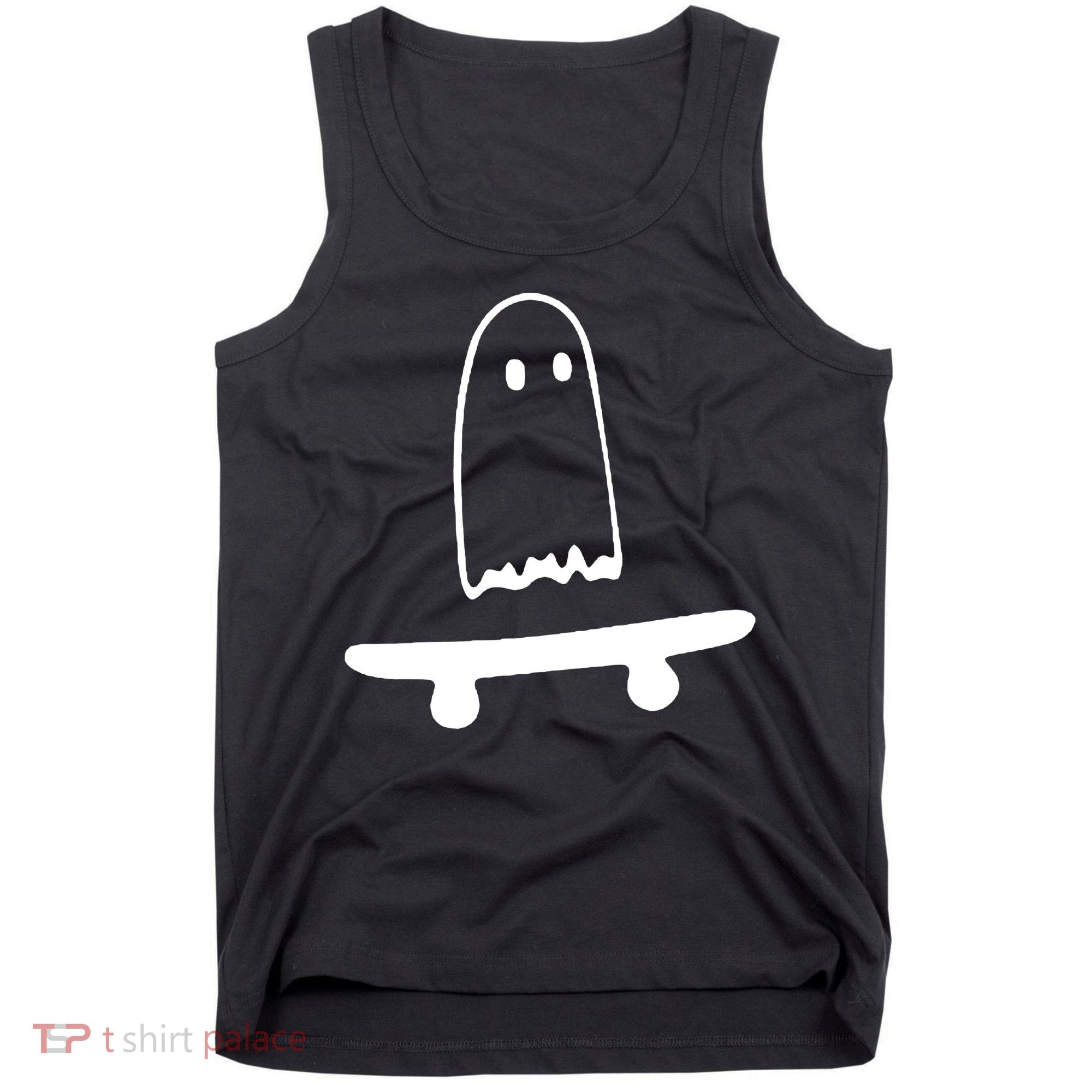 Cute Ghost Skateboard Funny Tank Top