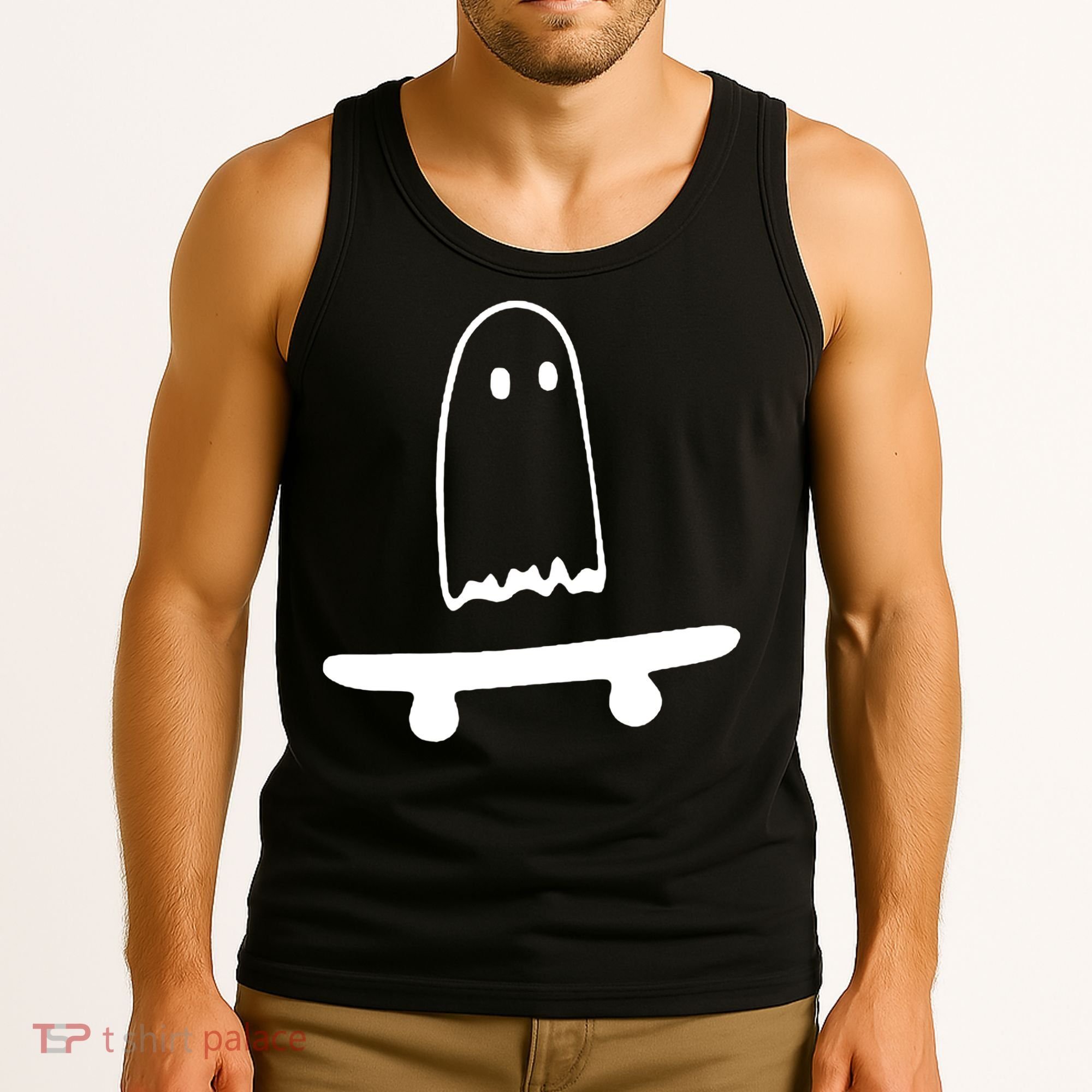 Cute Ghost Skateboard Funny Tank Top