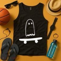 Cute Ghost Skateboard Funny Tank Top thumb 4