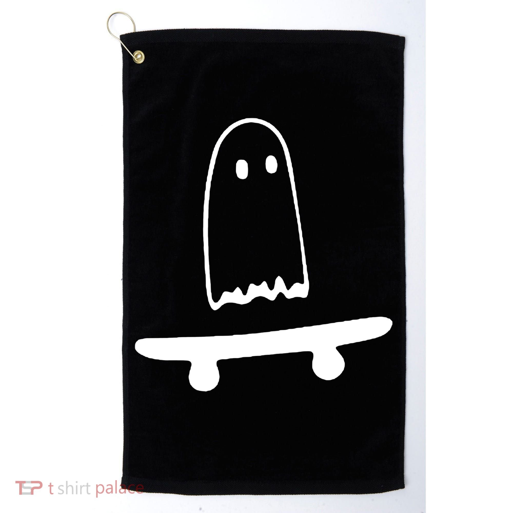Cute Ghost Skateboard Funny Golf Towel