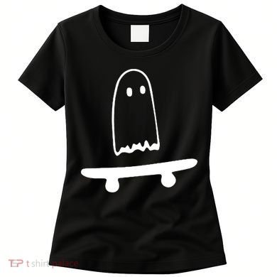 Cute Ghost Skateboard Funny Women's T-Shirt